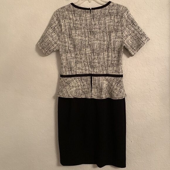 Enfocus Studio Short Sleeve White/Black Dress Size 12 - Picture 2 of 11